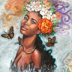Monarch Beauty, 2018 (blandteknik på duk)