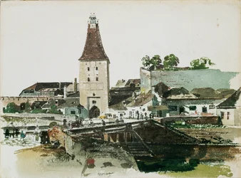 Wiener Tor-stadsporten i Krems (watercorlour)