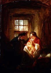 Maternal Joy (olja på panel)