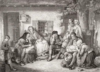 Sunday in the backwoods of Canada, från `Illustrations of English and Scottish History
