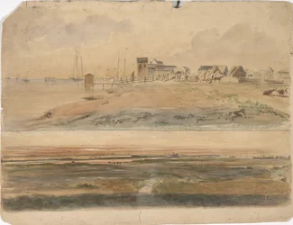 Indianola, Texas och Indianola med Lavaca Point in the Distance, 16 maj 1852 (akvarell på papper)