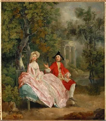 Conversation dans un parc - Konstnären och hans fru Margaret i en park ...