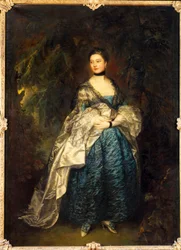 Porträtt vid foten av Lady Gertrude Alston (1732-1807) Målning av Thomas Gainsborough (1727-1788) 1700-talets sön. 2,28x1,66 m