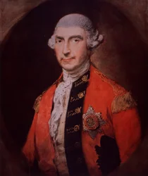 Sir Jeffrey Amherst, brittisk befälhavare kämpade mot fransmän i Kanada (olja på duk)