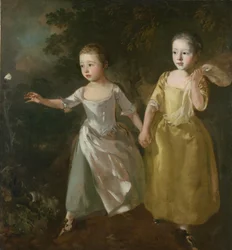 Målarens döttrar jagar en fjäril, ca 1756 (olja på duk)