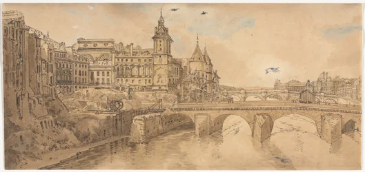 Ett urval av tjugo av de mest pittoreska vyerna i Paris: Utsikt över Pont au Change, Stadsteatern, Pont Neuf, Conciergerie-fängelset och taget från Pont Notre Dame