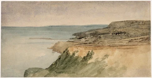 Lyme Regis, Dorset, ca 1797 (wc över penna på texturerat papper)