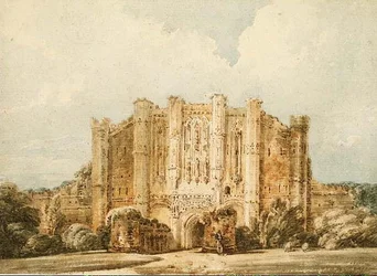 PD.52-1966 västra beskåda av Thornton Abbey, Lincolnshire , c.1794 (akvarell och blyerts på papper)