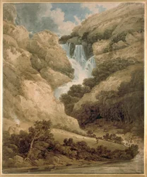 Gorge of Wathenlath med Falls of Lodore, Derwentwater, c1801