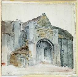 The Tithe Barn, Abbotsbury (akvarell på papper)