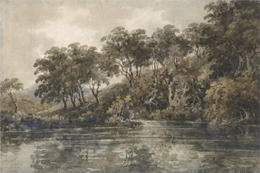 Träd och dammar nära Bromley, Kent, ca 1798 (w/c över penna med kroppsfärg på papper)