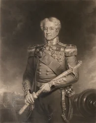 Generalmajor Sir Robert H Sale, GCB, ca 1845 (mezzotint, kolorerad)