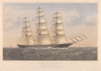 Clipper Ship Ambassador, A.1. 16 år... William Lund Esquire  others (ägare) William Walker Esquire (byggare)