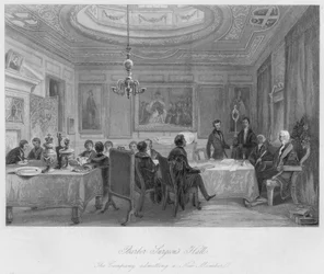 Frisörkirurgers sal. Företaget som tar upp en ny medlem, c1841