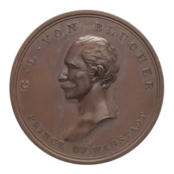 Medalj till minne av Wellington och Blücher vid Waterloo