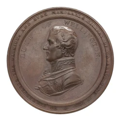 Medalj till minne av Wellington och Blücher vid Waterloo 1815 (brons)