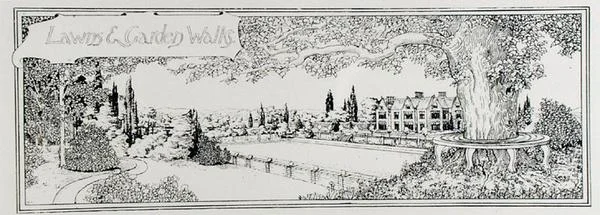 Lawns and Garden Walks, från Thomas Mawsons "The Art and Craft of Garden Making", publicerad 1900 (gravyr) (s/v foto)