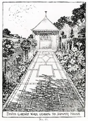 Paved Garden Walk Leading to Summer House, från Thomas Mawsons "The Art and Craft of Garden Making", publicerad 1900.