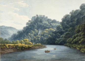 Goodrich Castle on the Wye (wc, pen och bläck, krita och blyertspenna på papper)