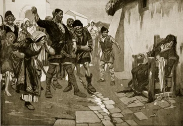 Cucking-stolen under normandisk tid, illustration från "Hutchinson