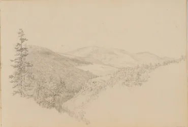 Kauterskill Clove från Sketchbook of Landscape and Animal Subjects, ca. 1860-64.