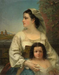 Italiensk mor och barn
