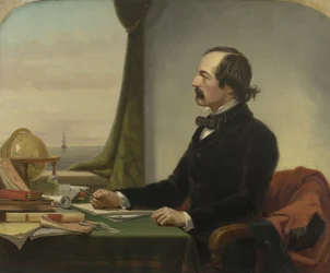 Porträtt av Elisha Kent Kane (1820-57) (olja på linne)
