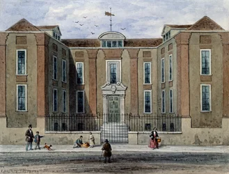 En gammal herrgård, kallad Pritchett Hall, South Side of Union St., Southwark, 1828