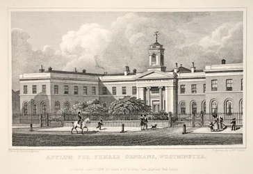 Asylum for Female Orphans, Westminster, från puben "London and it