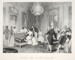 Buckingham Palace, The Yellow Drawing Room, från puben 