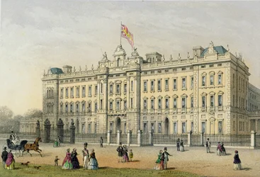 Buckingham Palace, graverad av Bachelier, pub. 1854