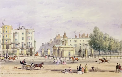 Grosvenor Gate och den nya logen, 1851