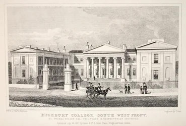 Highbury College, sydvästra framsidan, från puben "London and it
