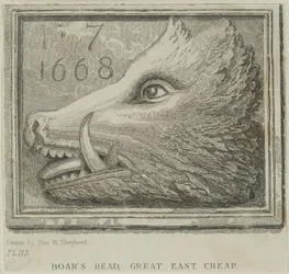 Värdshusskylt från Boars Head Tavern i Eastcheap, c.1850