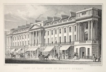 En del av Regent Streets östra sida, från puben "London and it