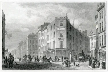 Piccadilly, från Coventry Street, 1830
