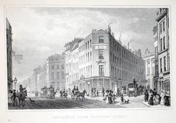 Piccadilly, från Coventry Street, från puben "London and it