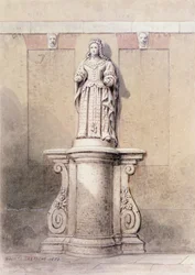 Statue af Queen Anne ved East End af Queen Square, 1851 swed