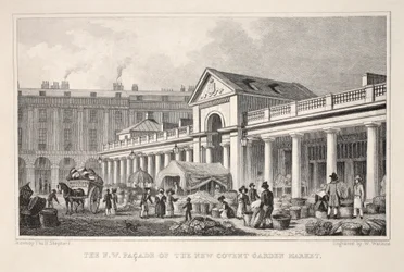 N.W. Fasad på New Covent Garden Market, från puben "London and it