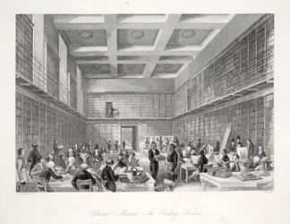 Lässalen och biblioteket på British Museum, från puben 