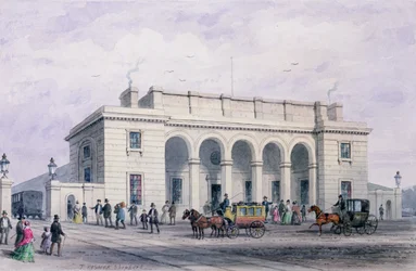 Den sydvästra järnvägsstationen vid Nine Elms Vauxhall, 1856