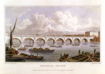 Waterloo Bridge, London, över Themsen, 1817