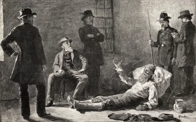 John Brown efter tillfångatagandet, från "The Century Illustrated Monthly Magazine", maj till oktober