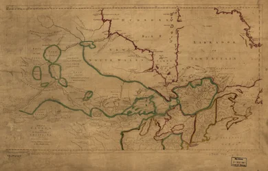 En karta över Kanada och norra delen av Louisiana med angränsande länder. LOC 73695757