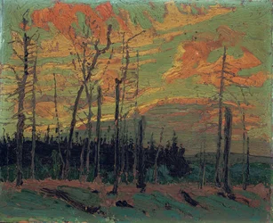 Bränt land vid solnedgången, 1915