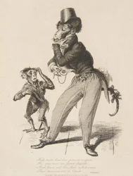 Monkey Dandy, från Monkey-ana, eller män i miniatyr, juli 1828., juli 1828.