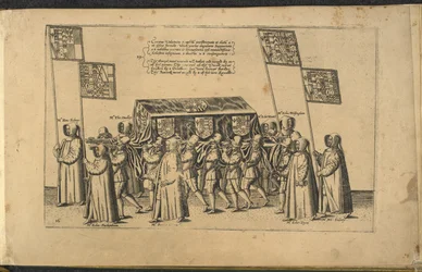 Sir Philip Sidneys begravning, graverad av Theodore de Brij