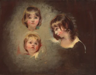 Huvudstudier av Emilia Mary, Juliana och Maria Boucherett (olja på duk)