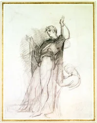 Porträtt av John Philip Kemble som Hamlet (krita på papper)