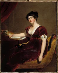 Porträtt av Madame Isaac Cuthbert. Målning av Sir Thomas Lawrence (1769 - 1830)